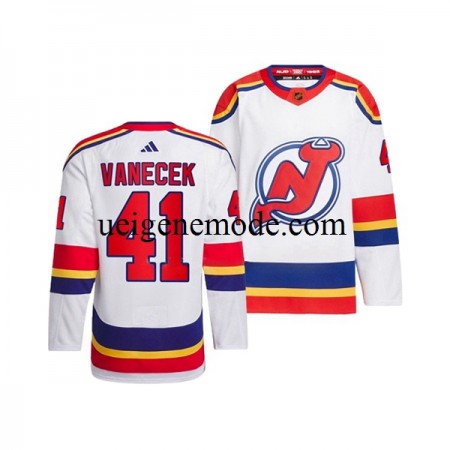 Herren New Jersey Devils Eishockey Trikot VITEK VANECEK 41 Adidas 2022-2023 Reverse Retro Weiß Authentic